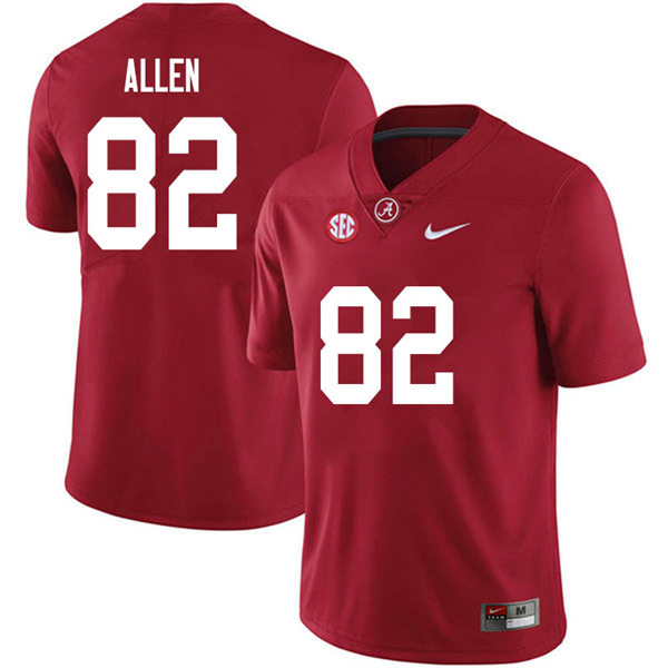 Men's Youth Alabama Crimson Tide #82 Chase Allen Crimson College Football Game Jerseys