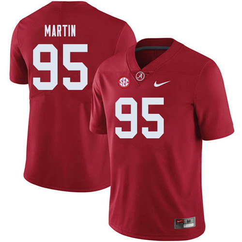 Men's Youth Alabama Crimson Tide #95 Jack Martin Crimson College Football Game Jersey