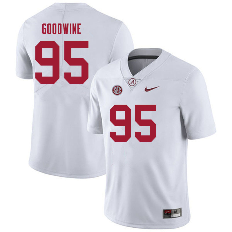 Men's Youth Alabama Crimson Tide #95 Monkell Goodwine White College Football Game Jerseys