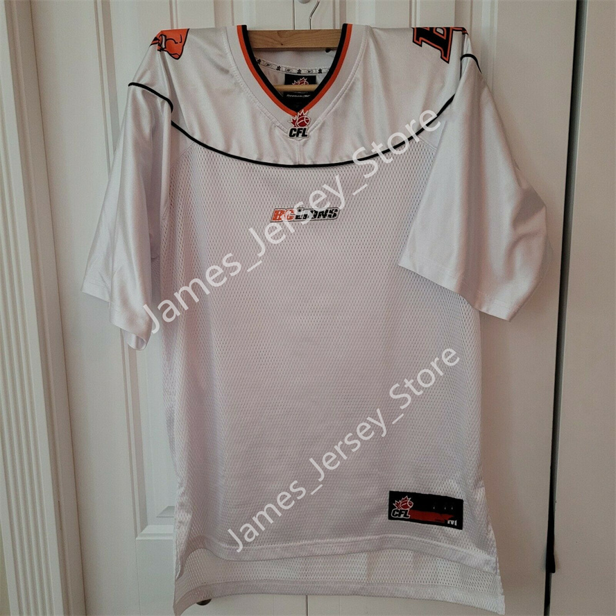 Men's Youth CFL BC Lions Custom Home White Football Jersey