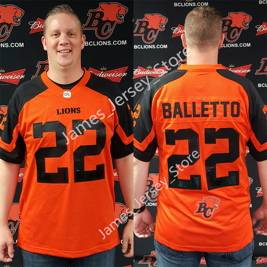 Men's Youth CFL BC Lions Customize Home Orange Football Jersey