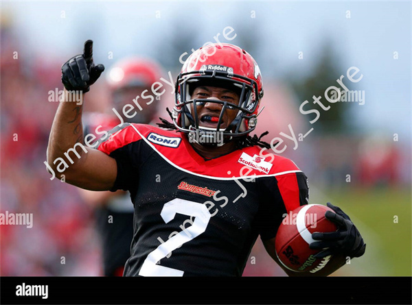 Men's Youth CFL Calgary Stampeders Custom Black Red Third Football Jersey