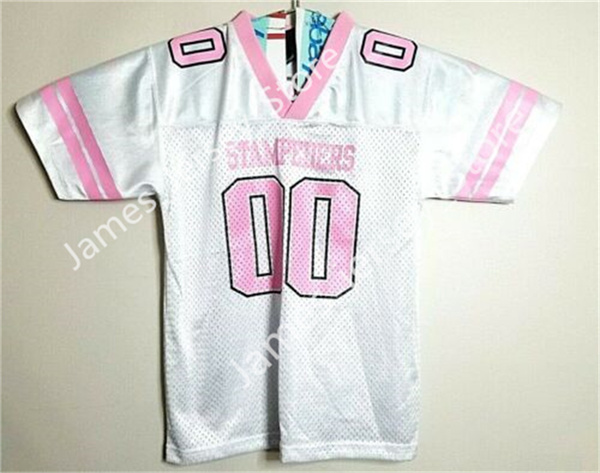 Men's Youth CFL Calgary Stampeders Custom New Era White Pink Away Football Jersey