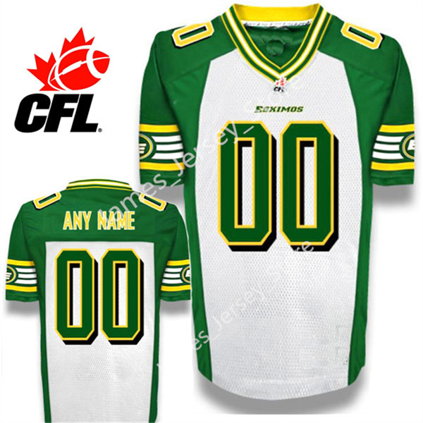 Men's Youth CFL Edmonton Elks Custom White Away Football Jersey