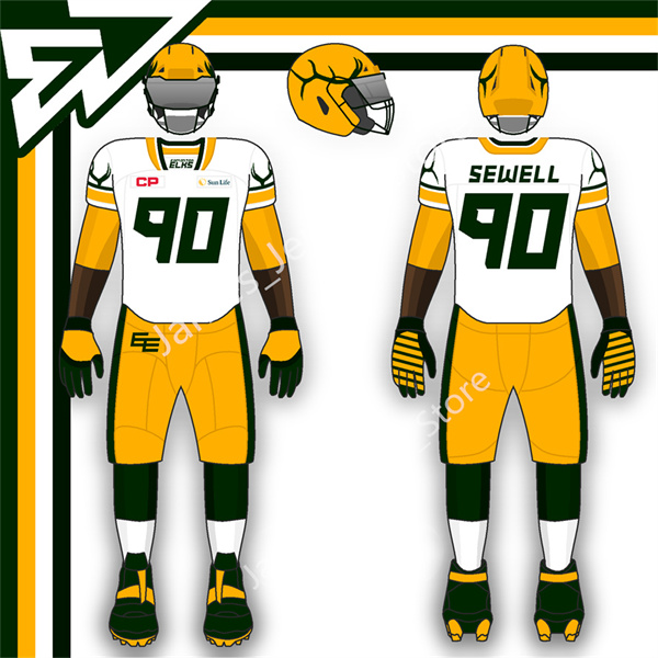 Men's Youth CFL Edmonton Elks Custom White Football Jersey