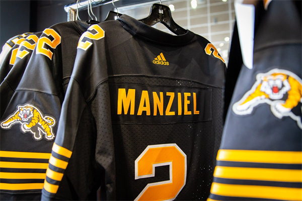 Men's Youth CFL Hamilton Tiger-Cats Custom 2019 adidas Home Black Football Jersey