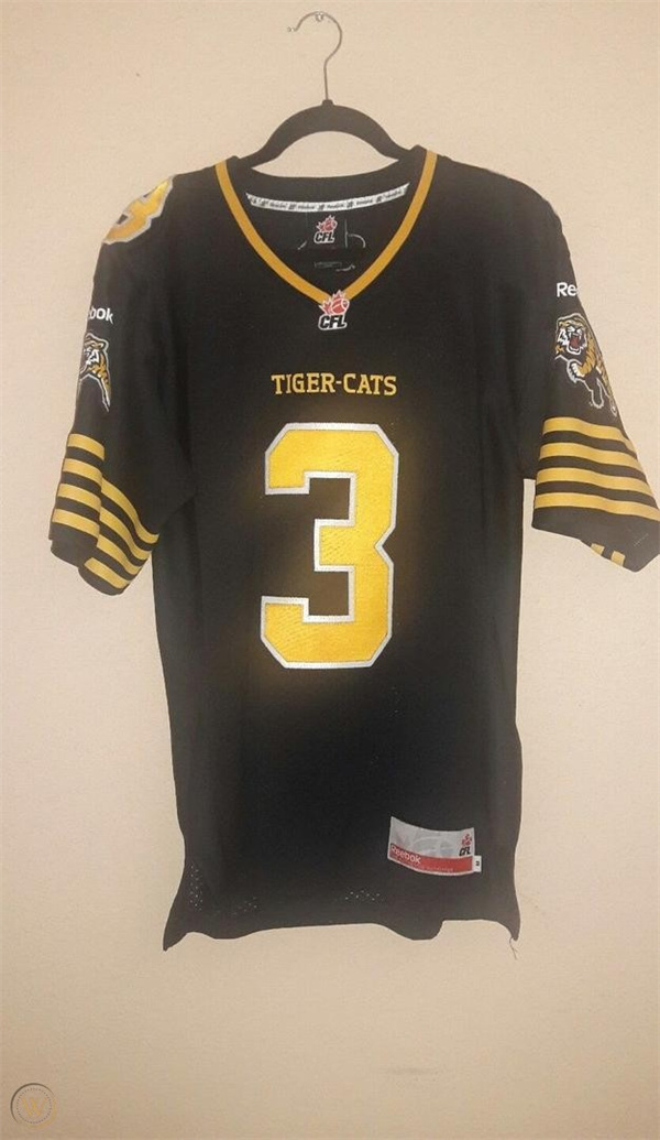 Men's Youth CFL Hamilton Tiger-Cats Custom Home Black Football Jersey