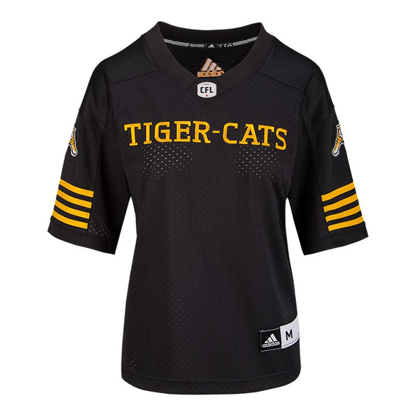 Men's Youth CFL Hamilton Tiger-Cats Custom adidas Home Black Football Jersey