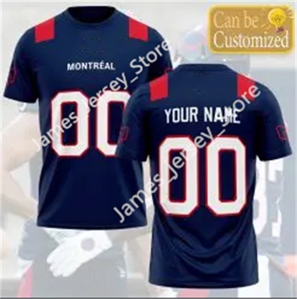 Men's Youth CFL Montreal Alouettes Custom 2019 New Era Home Navy Football Jerseys