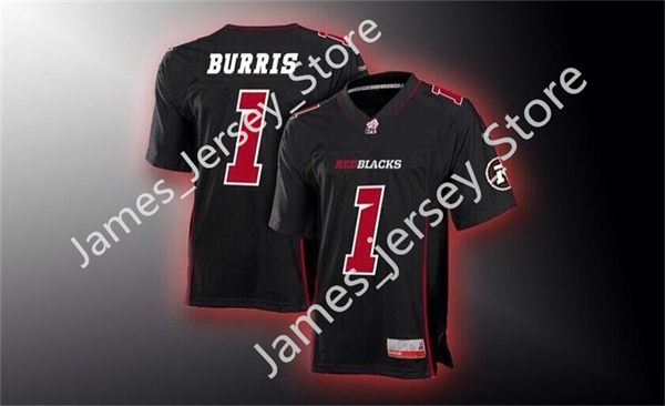 Men's Youth CFL Ottawa Redblacks Custom Black Football Jersey