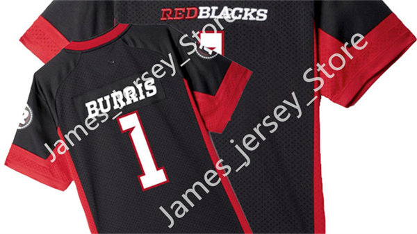 Men's Youth CFL Ottawa Redblacks Custom Black Football Jerseys