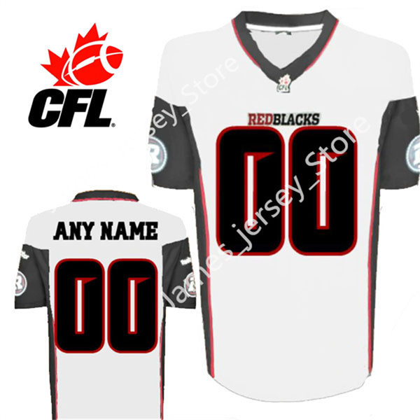 Men's Youth CFL Ottawa Redblacks Custom White Away Football Jersey