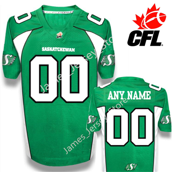 Men's Youth CFL Saskatchewan Roughriders Custom Home Green Football Jersey