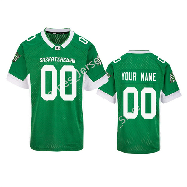 Men's Youth CFL Saskatchewan Roughriders Custom New Era Home Green Football Jersey