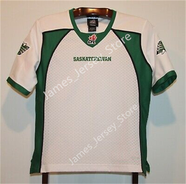 Men's Youth CFL Saskatchewan Roughriders Custom White Away Football Jersey