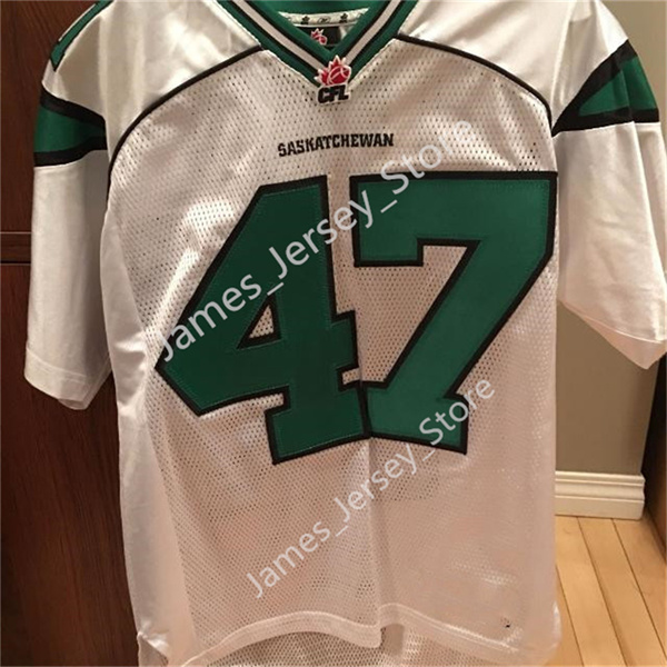 Men's Youth CFL Saskatchewan Roughriders Custom White Away Football Jerseys