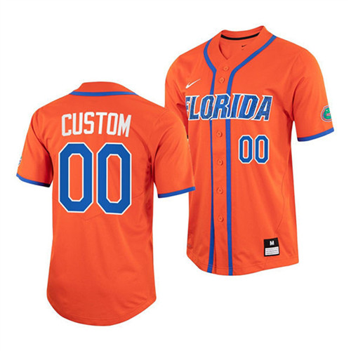 Men's Youth Florida Gators Custom Pete Alonso Jackson Kowar Brady Singer JJ. Schwarz Jonathan India Mike Zunino Nike 2020 Orange Jersey