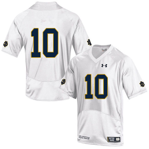 Men's Youth Notre Dame Fighting Irish #10 Sam Hartman White Without Name College Football Game Jersey