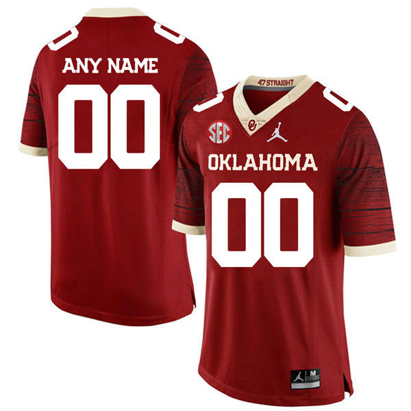 Men's Youth Oklahoma Sooners Custom 2024 SEC Crimson Limited Football Jersey