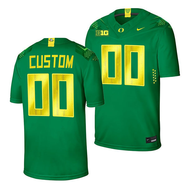 Men's Youth Oregon Ducks Custom 2024 BIG Ten Alternate Game Football Jersey - Green