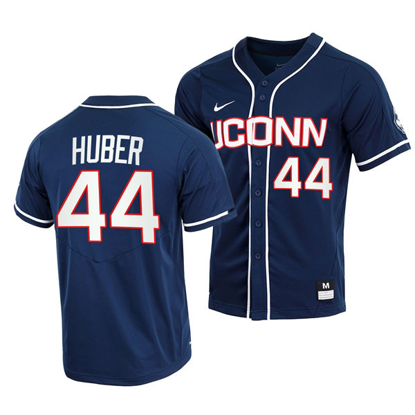 Men's Youth UConn Huskie #44 Ben Huber College Baseball Game Jersey Nike Navy
