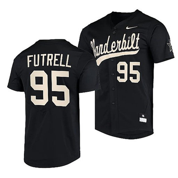 Men's Youth Vanderbilt Commodores #95 Devin Futrell Black Gold 2022 College Baseball Limited Jersey 