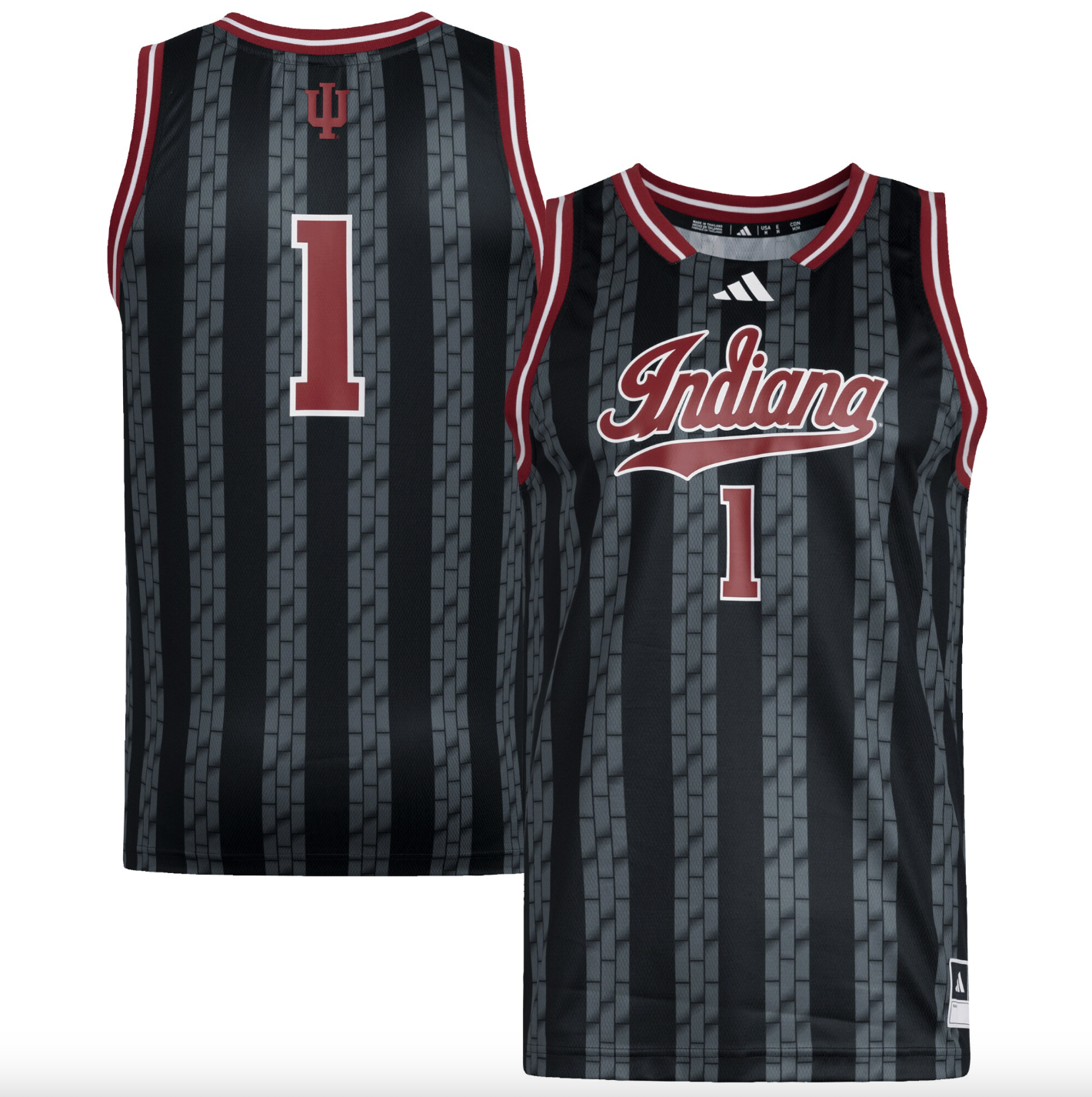 Men's adidas #1 Black Indiana Hoosiers Replica Swingman Jersey