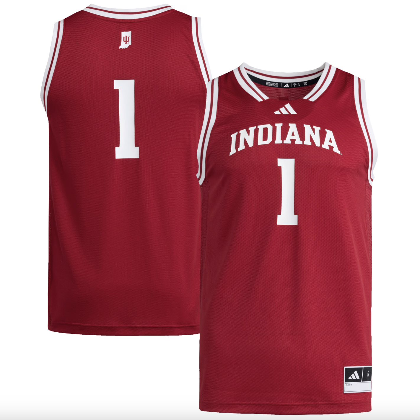 Men's adidas #1 Crimson Indiana Hoosiers Replica Swingman Jersey