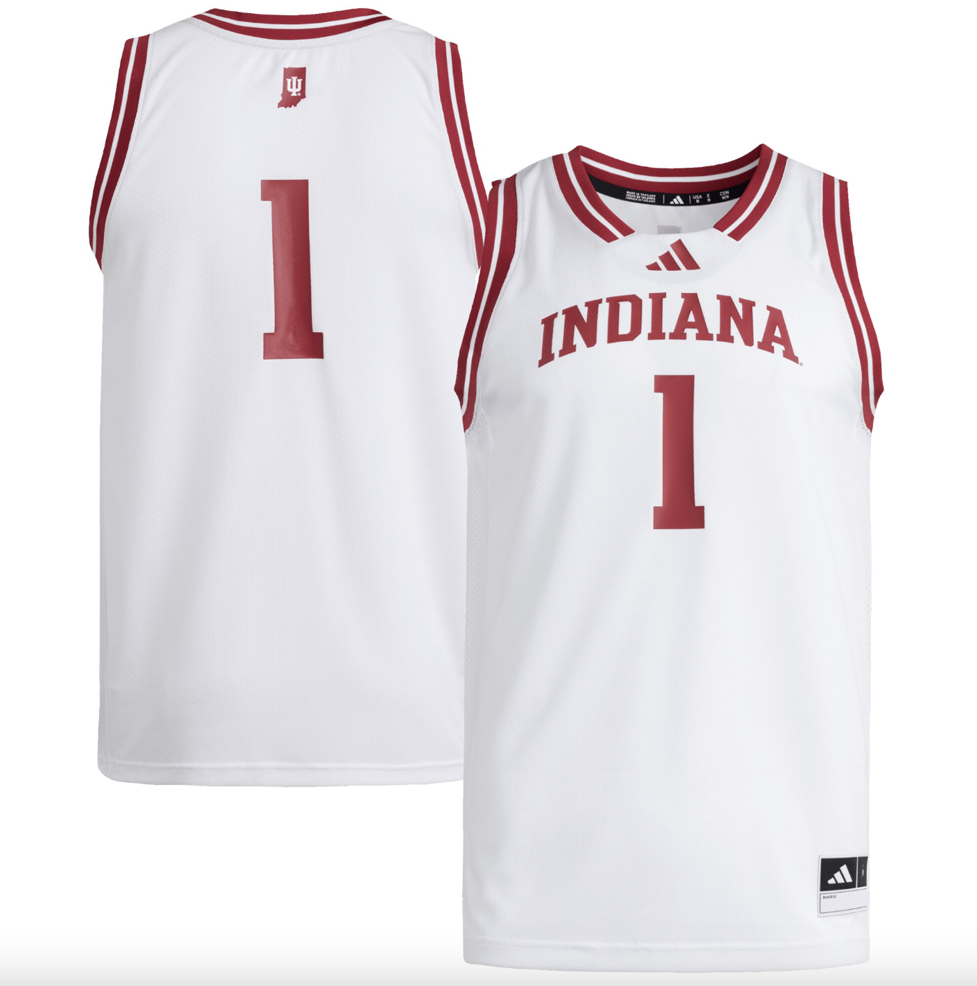 Men's adidas #1 White Indiana Hoosiers Replica Swingman Jersey