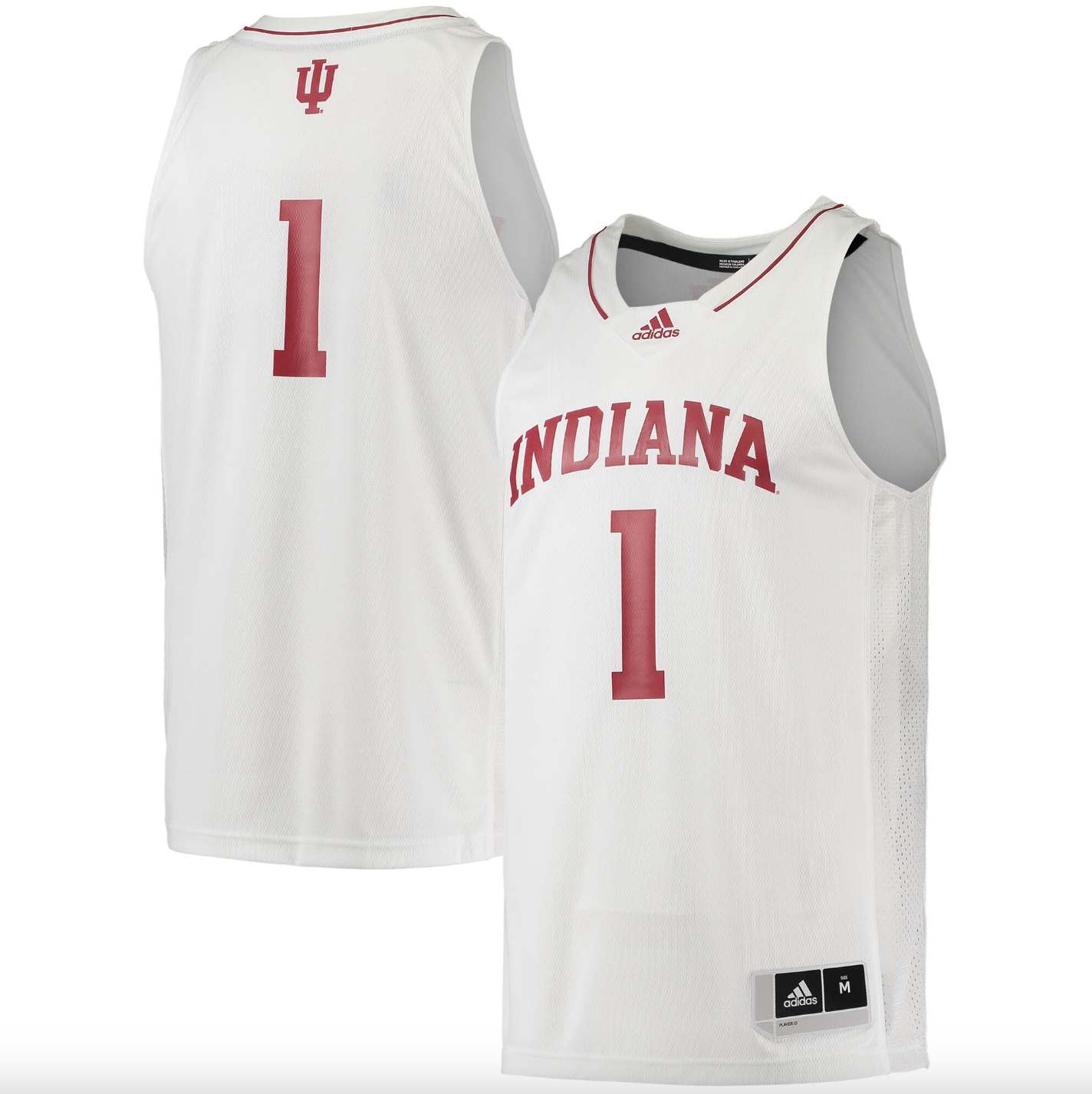 Men's adidas #1 White Indiana Hoosiers Swingman Team Basketball Jersey
