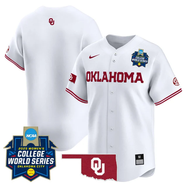 Men's size - Oklahoma Sooners Softball 2025 World Series (WCWS) jersey white  blank.webp