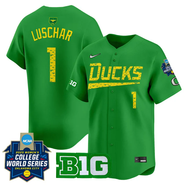 Men's size - Oregon Ducks Softball 2025 World Series (WCWS) Jersey #1 KEDRE LUSCHAR.webp