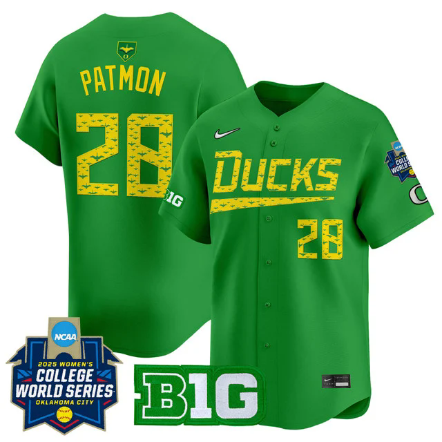 Men's size - Oregon Ducks Softball 2025 World Series (WCWS) Jersey #28 DEZIANNA PATMON.webp