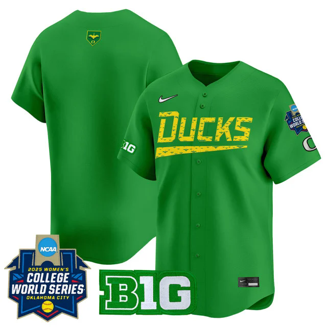 Men's size - Oregon Ducks Softball 2025 World Series (WCWS) Jersey BLANK.webp