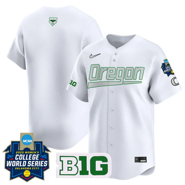 Men's size - Oregon Ducks Softball 2025 World Series (WCWS) Jersey WHITE BLANK.webp