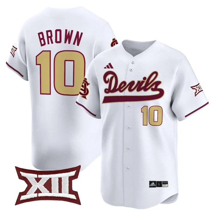 Men's size - Sun Devils Softball Vapor Premier Limited Jersey white 10 Kenzie Brown