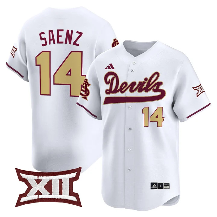 Men's size - Sun Devils Softball Vapor Premier Limited Jersey white 14 Sydney Saenz