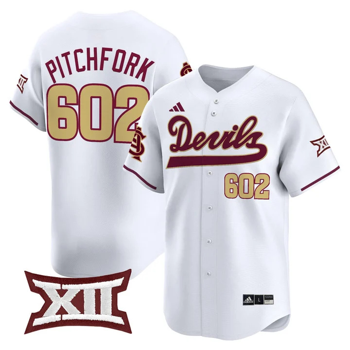 Men's size - Sun Devils Softball Vapor Premier Limited Jersey white 602 Pitchfork