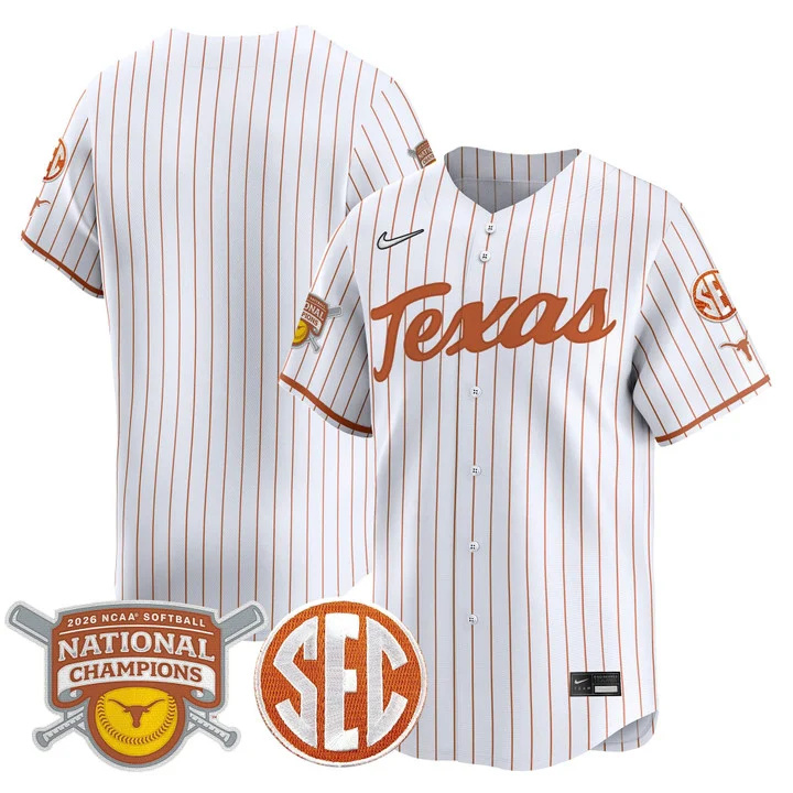 Men's size - Texas Longhorns 2026 Softball National Champions Vapor Premier Limited Jersey white2 blank