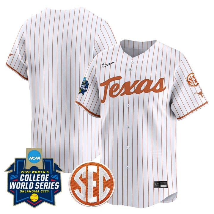Men's size - Texas Longhorns Softball 2026 World Series (WCWS) Vapor Premier Limited Jersey WHITE2 BLANK