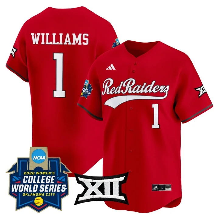 Men's size - Texas Tech Red Raiders Softball 2026 World Series (WCWS) Vapor Premier Limited Jersey #1 MIA WILLIAMS