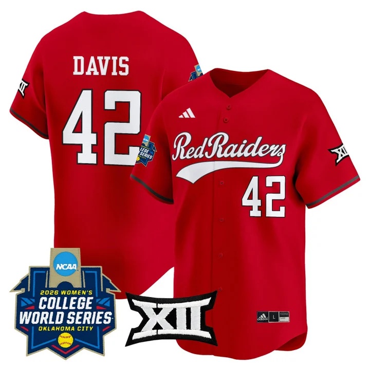Men's size - Texas Tech Red Raiders Softball 2026 World Series (WCWS) Vapor Premier Limited Jersey #42 MIHYIA DAVIS