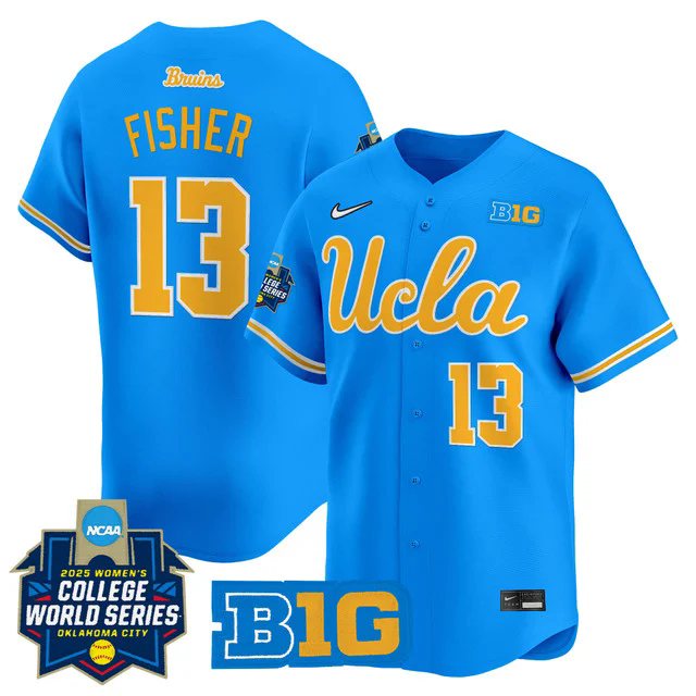 Men's size - UCLA Bruins Softball 2025 World Series (WCWS) Jersey #13 ADDISEN FISHER.webp
