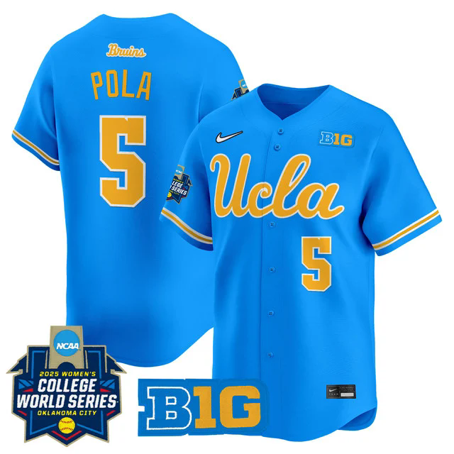Men's size - UCLA Bruins Softball 2025 World Series (WCWS) Jersey #5 SAVANNAH POLA.webp