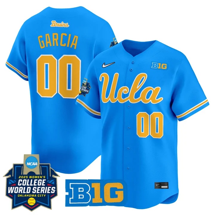 Men's size - UCLA Bruins Softball 2025 World Series (WCWS) Vapor Premier Limited Jersey BLUE#00 RACHEL GARCIA