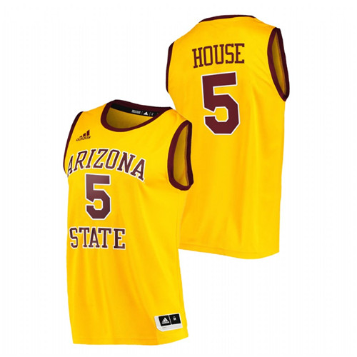 Men Arizona State Sun Devils Eddie House College Basketball Retired number Jersey Gold