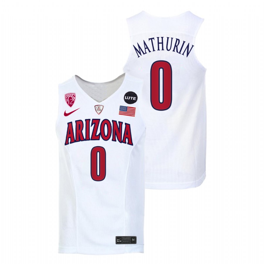 Men Arizona Wildcats Bennedict Mathurin 2021-22 Replica Jersey White