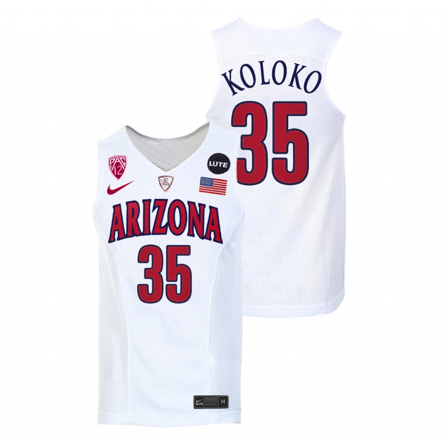 Men Arizona Wildcats Christian Koloko 2021-22 Replica Jersey White