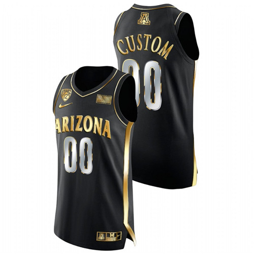 Men Arizona Wildcats Custom Golden Jersey Black
