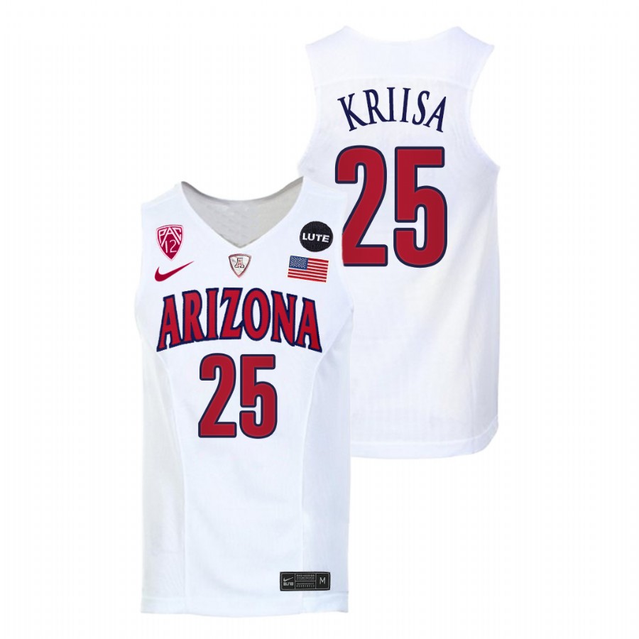 Men Arizona Wildcats Kerr Kriisa 2021-22 Replica Jersey White
